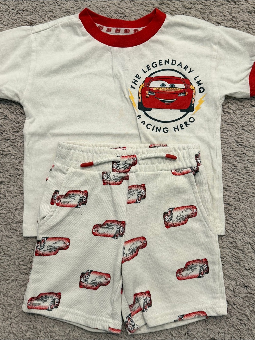 Kids White and Red Racing Hero Pajama Set